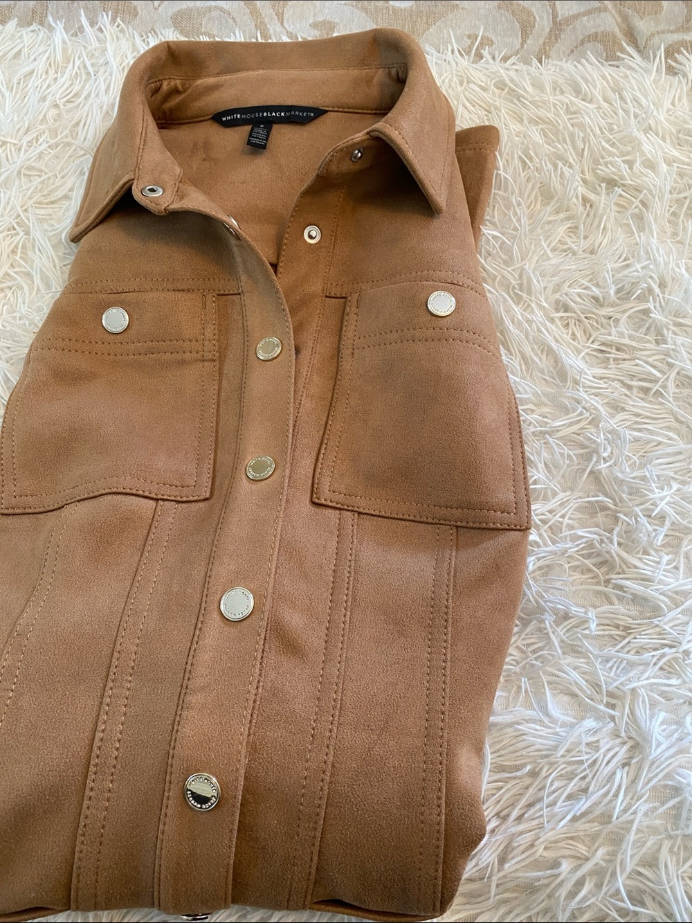 White House Black Market Camel Suede Midi Dress Size 2 - Picture 7 of 13